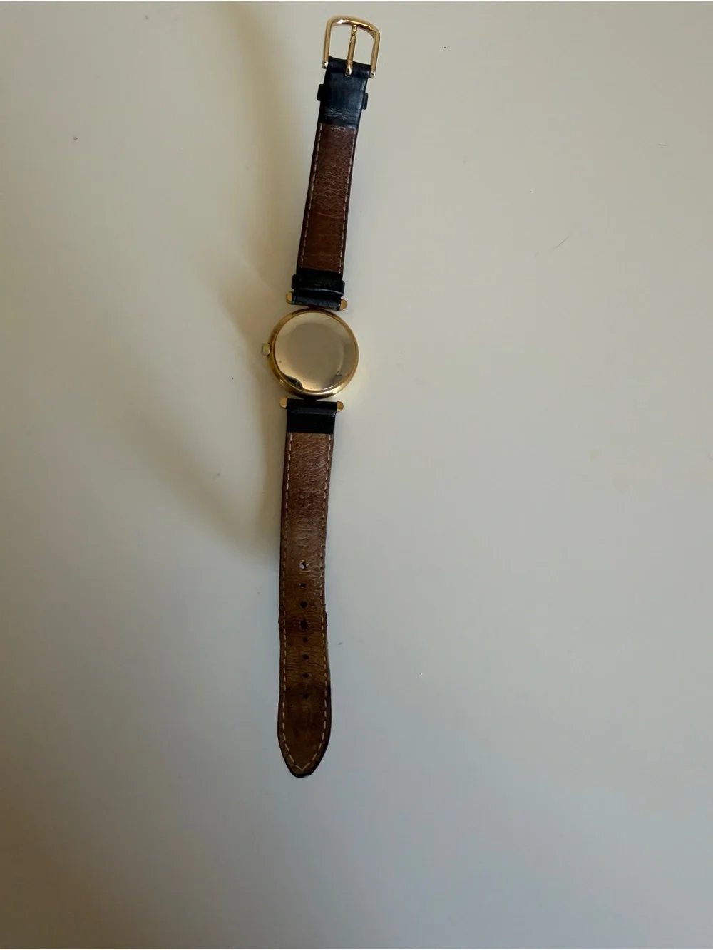 Vintage Fossil Women's Gold-Tone Leather Strap Watch - Gold & Black